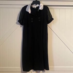 Black dress with white Peter Pan collar